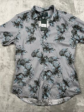 NEW Rodd & Gunn XL 100% Cotton Gray Short Sleeve Button Down